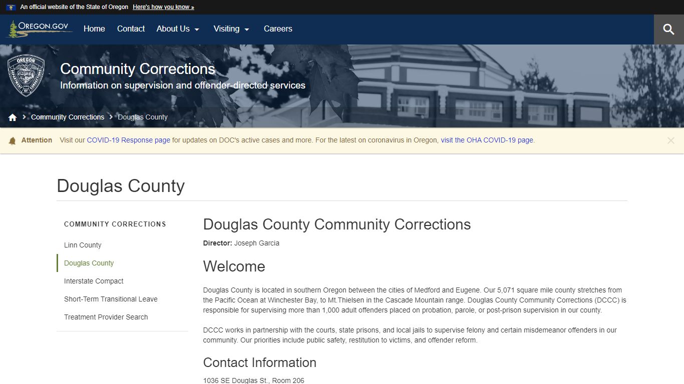 Department of Corrections : Douglas County - Oregon