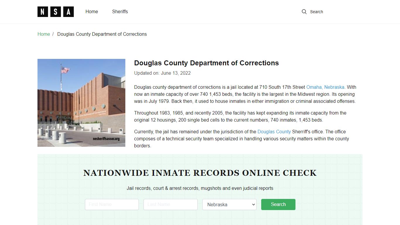 Douglas County Department of Corrections - nesheriffsassoc.org