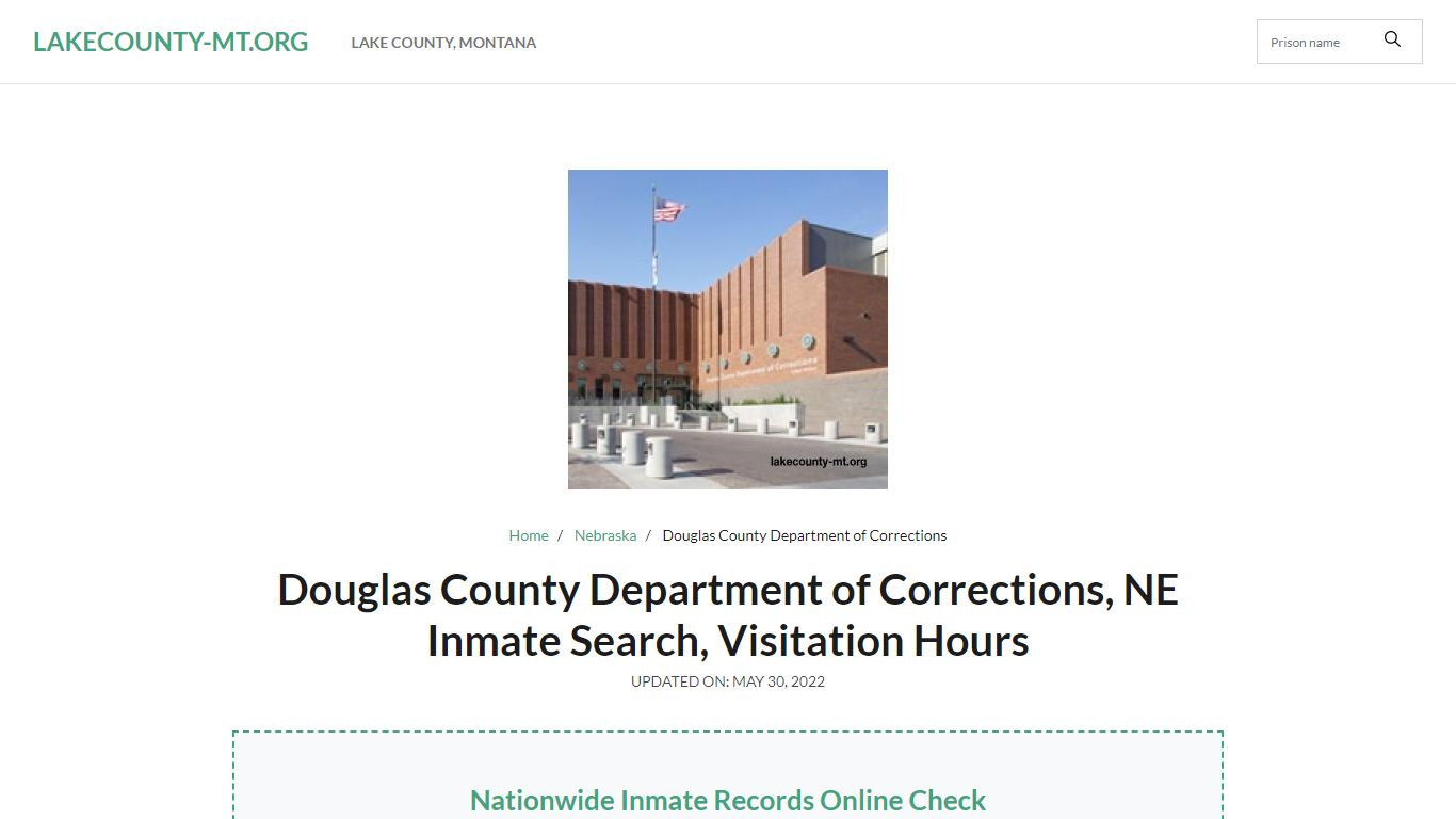 Douglas County Department of Corrections - lakecounty-mt.org